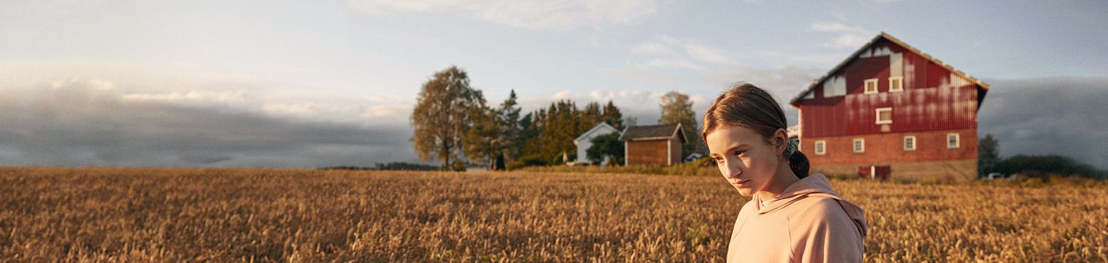 Girl in wheat field