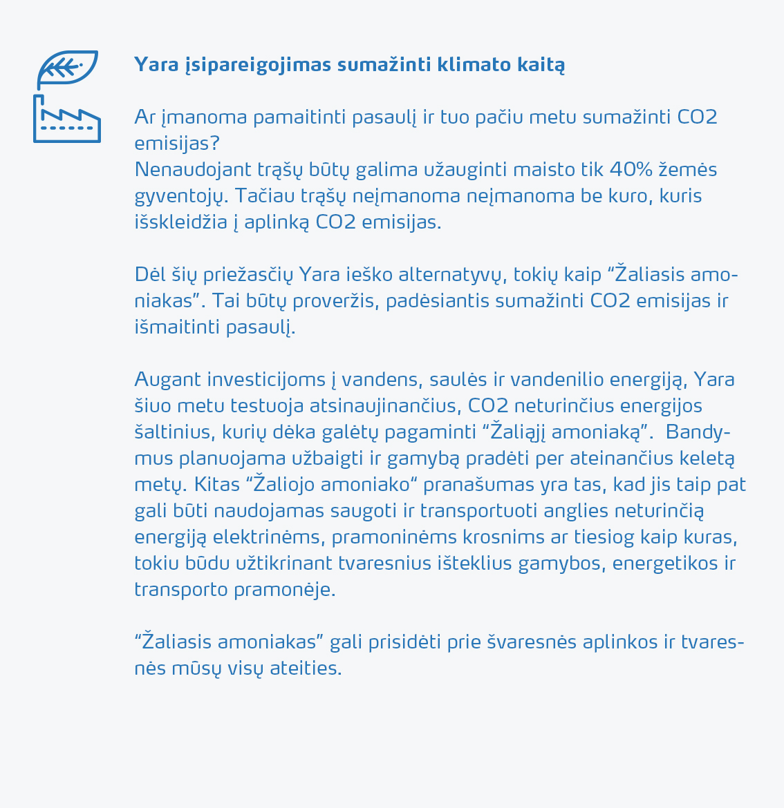 Yara's commitment to reducing carbon emissions