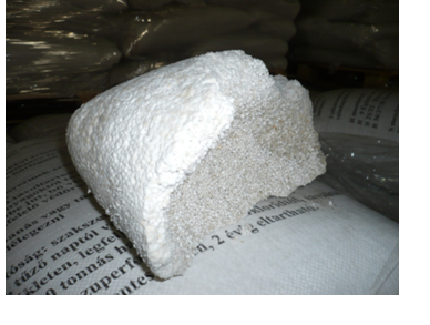 Amonio nitrato suirimas ir išsisluoksniavimas maiše